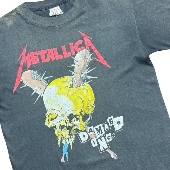 Metallica 1987 Damage Inc Pushhead Vintage T Shirt L Hantex Single Stitch